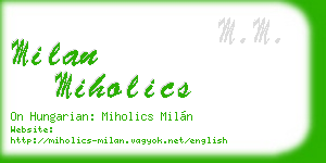 milan miholics business card